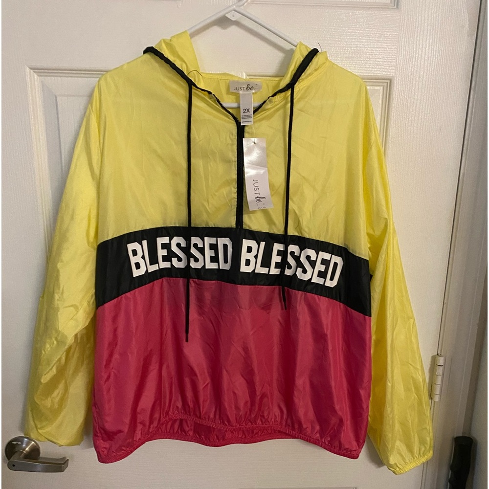 NWT Just Be 1/4 Zip Windbreaker .Size 2X